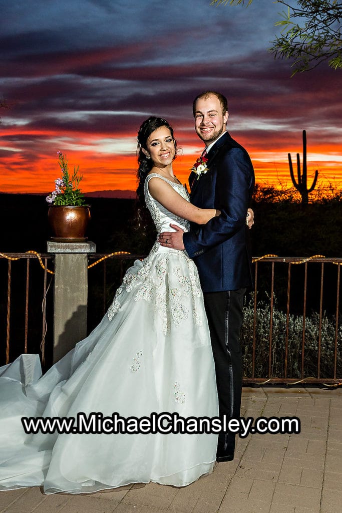 Arizona sunset couple portrait cactus